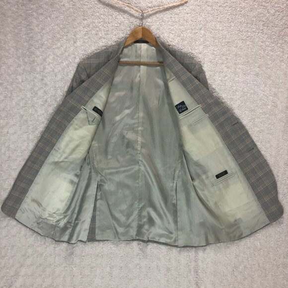 Corneliani Plaid Blazer Sport Coat Two Button Jacket Career Gray Size 56L - Picture 5 of 10